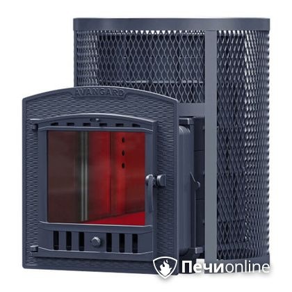 Банная дровяная печь Гефест AVANGARD 30 (П2) в круглой сетке в Щербинке